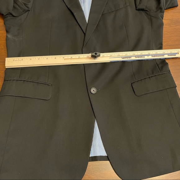 Tommy Hilfiger Mens Two Button Blazer Blue Lined Notch 41R FLAW Stain - Picture 7 of 13